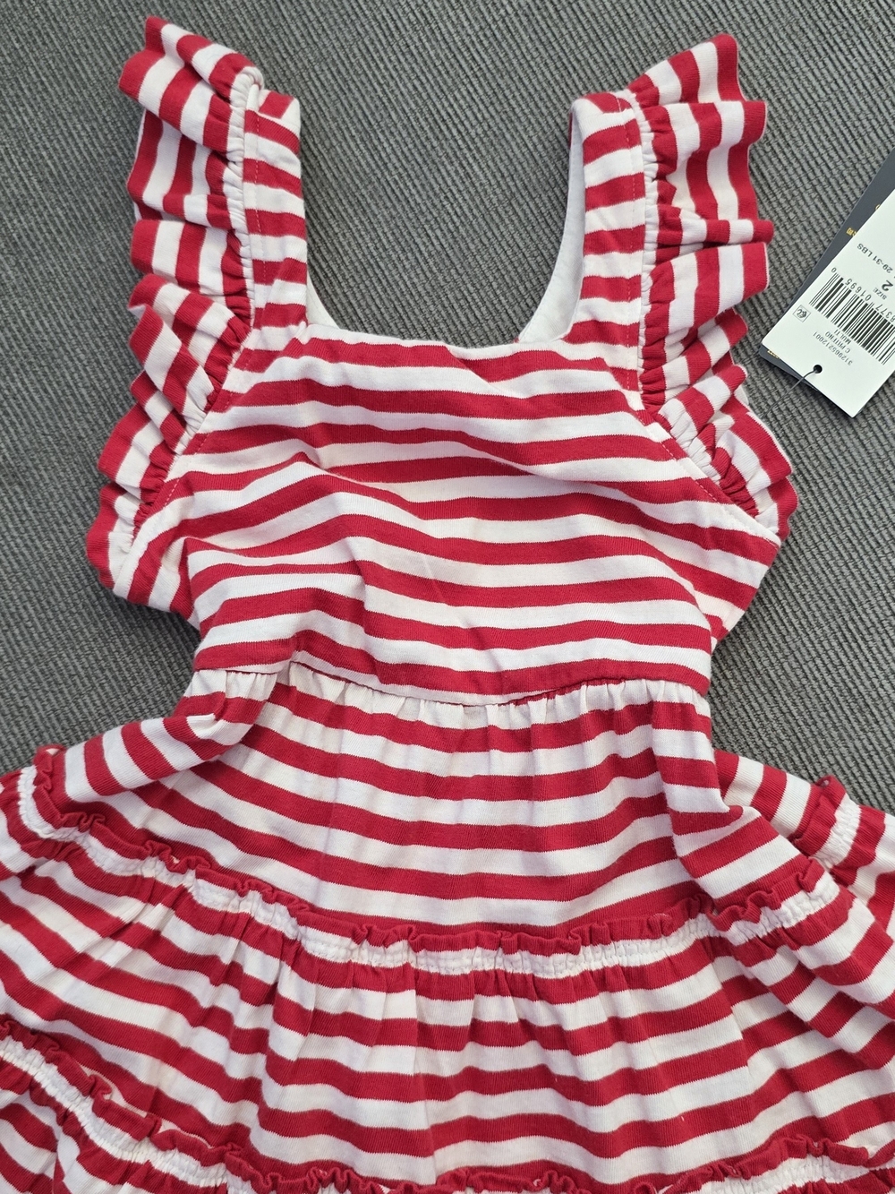 Polo by Ralph Lauren Red and White Striped Kids Dress